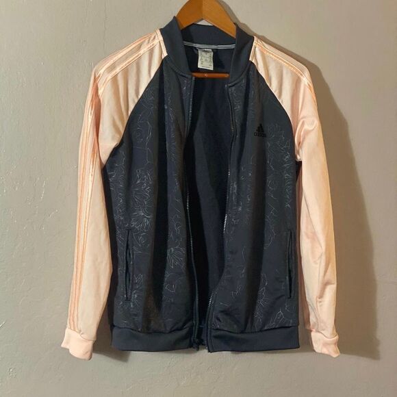 Adidas Women’s Embossed Track Jacket Black /Peach Sz M - Picture 3 of 6